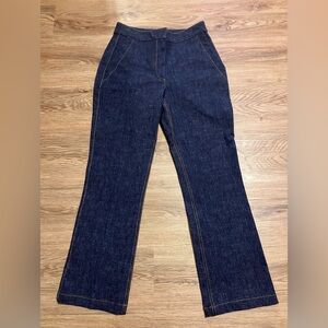 Pearl by Lela Rose Stretch Denim Deedie Pants in dark blue